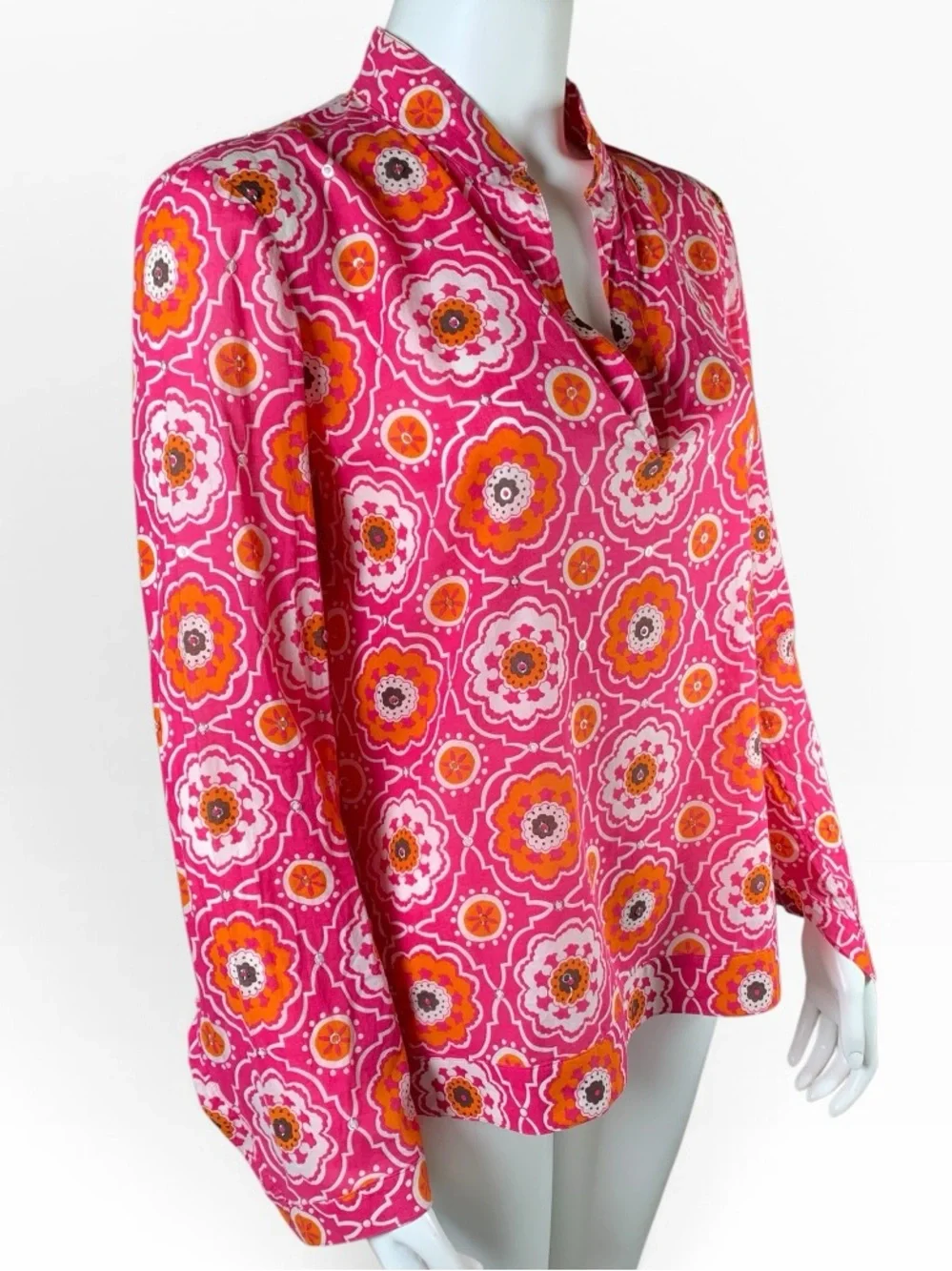 Tory Burch Cotton Paillette Geometric Mandala Tunic Size 8